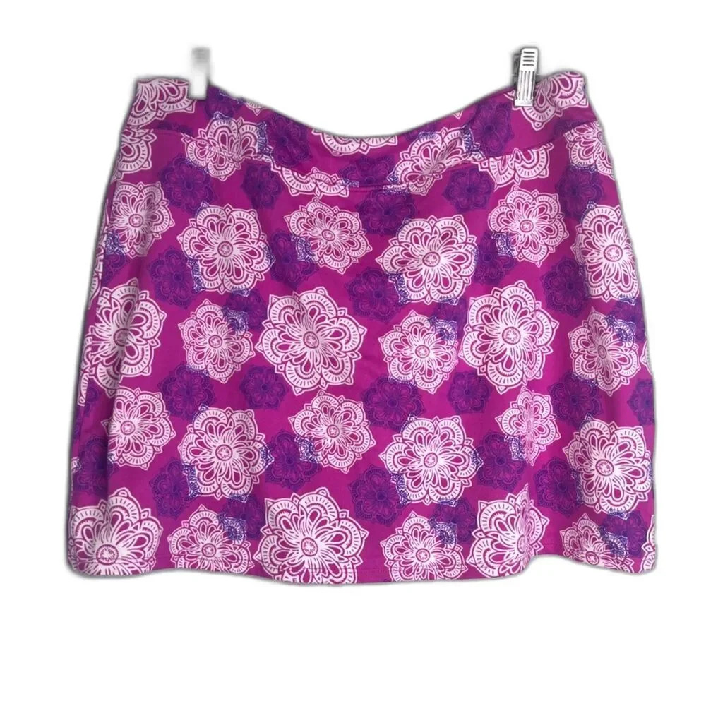Tranquility NWT Pink Yoga Print‎ Pull On Casual Skort Size XL
